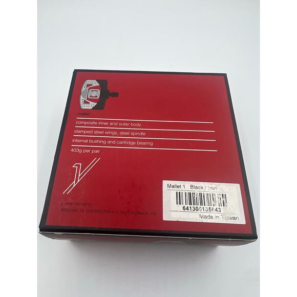 NWT Crank Brothers Mallet 1 DH Race Pedal 403g per pair Iron/Black - Picture 2 of 3